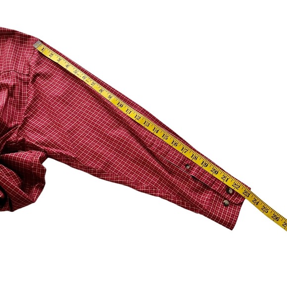 Pendleton Mens Cotton Button Shirt Down Shirt Red Mini Check Long Sleeve Size M - Picture 10 of 10